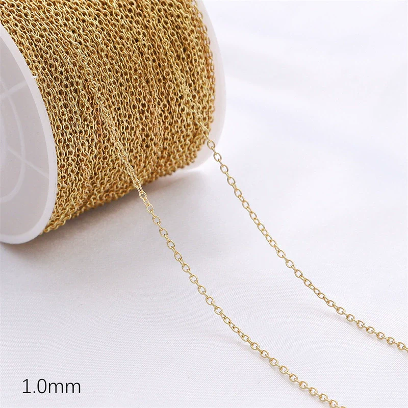 Diy Jewelry Copper Chain Handmade Personality Minimalist 14K Gold Electroplated Accessories - Image 16