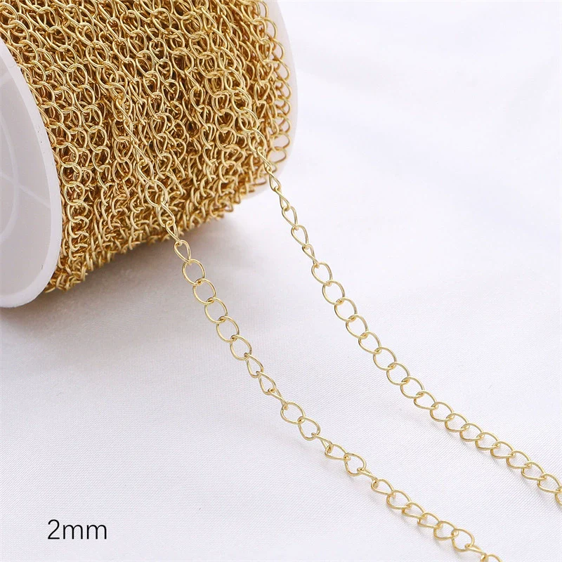 Diy Jewelry Copper Chain Handmade Personality Minimalist 14K Gold Electroplated Accessories - Image 24