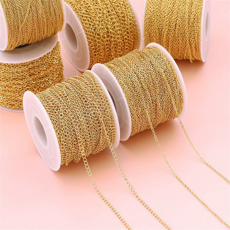 Diy Jewelry Copper Chain Handmade Personality Minimalist 14K Gold Electroplated Accessories - Image 4