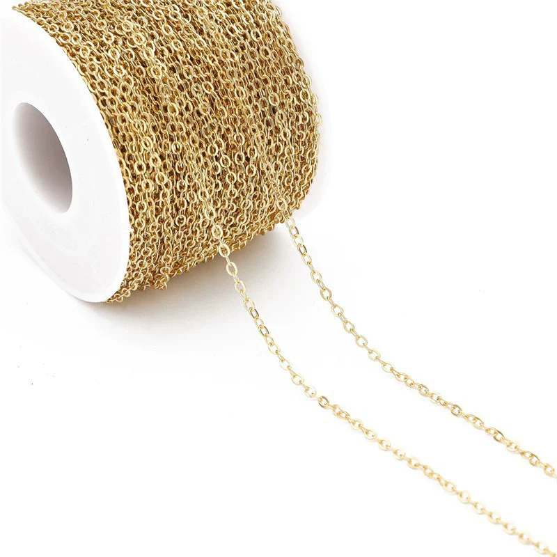 Diy Jewelry Copper Chain Handmade Personality Minimalist 14K Gold Electroplated Accessories - Image 5
