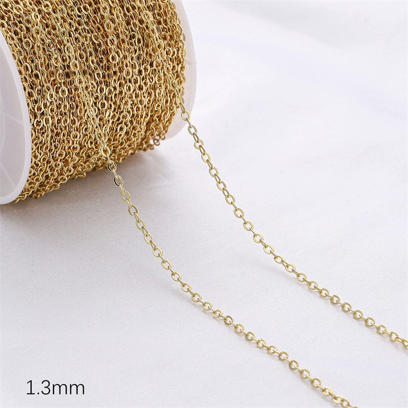 Diy Jewelry Copper Chain Handmade Personality Minimalist 14K Gold Electroplated Accessories - Image 7