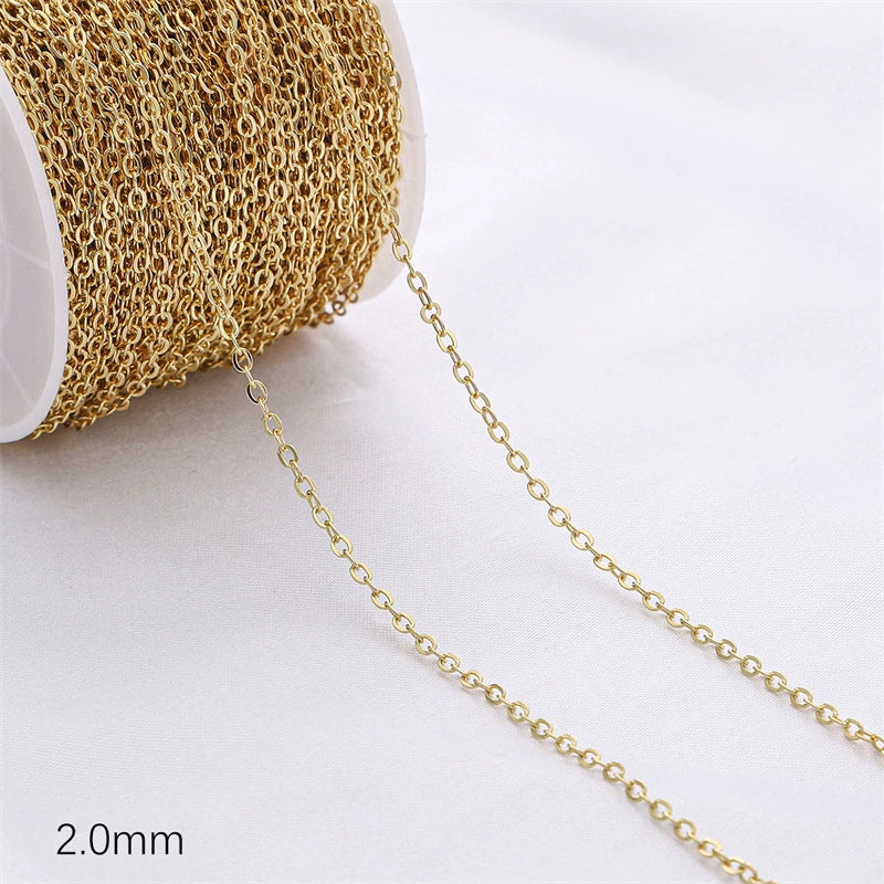 Diy Jewelry Copper Chain Handmade Personality Minimalist 14K Gold Electroplated Accessories - Image 9