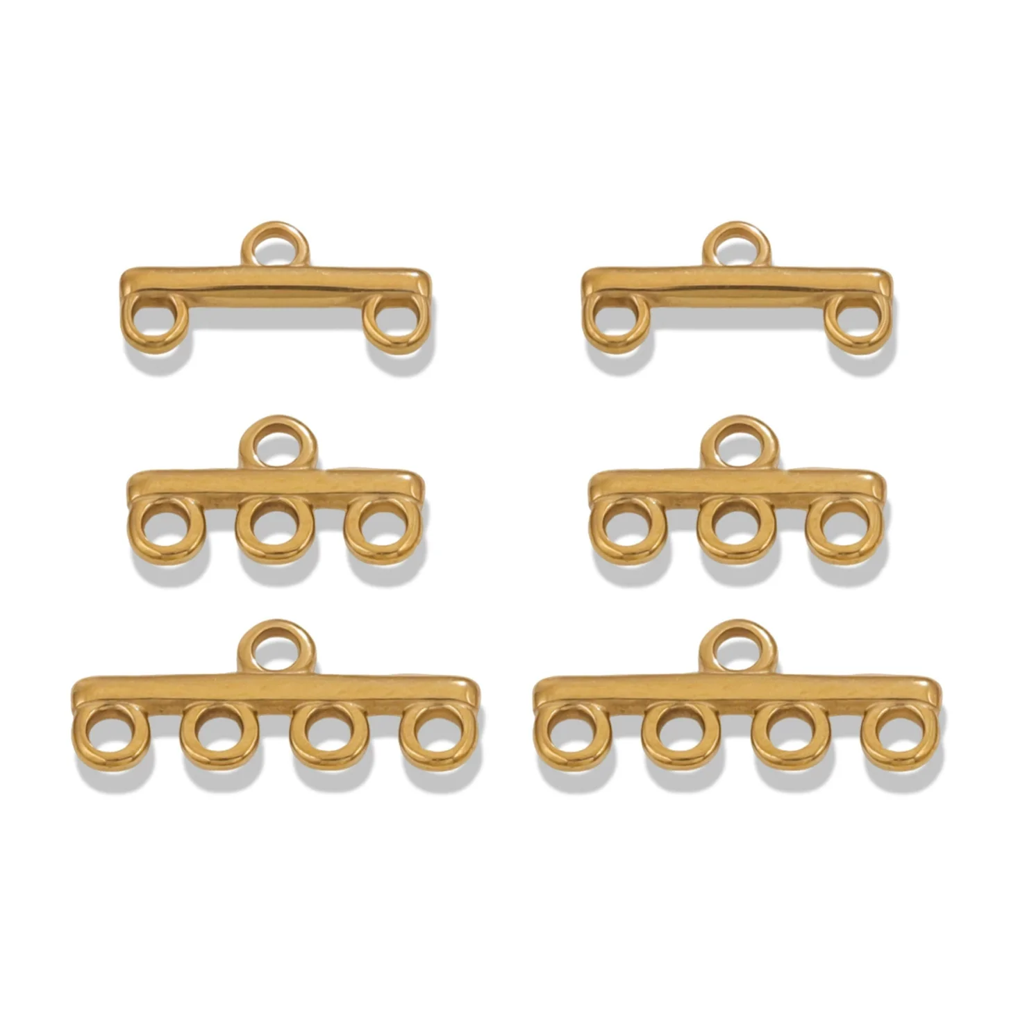 Diy Jewelry Making Stainless Steel Multistrand Porous Curved Connector Accessories Electroplated