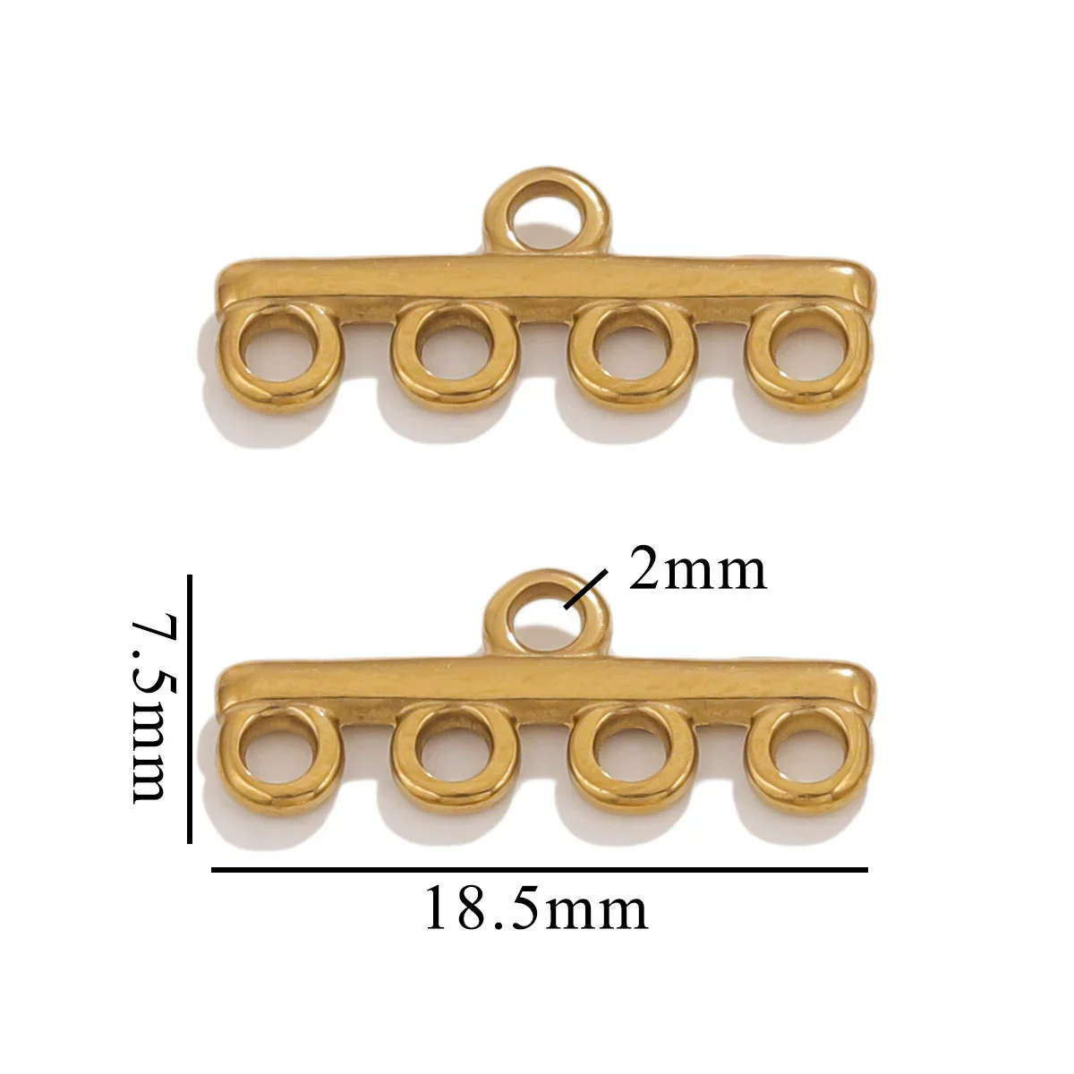 Diy Jewelry Making Stainless Steel Multistrand Porous Curved Connector Accessories Electroplated - Image 10