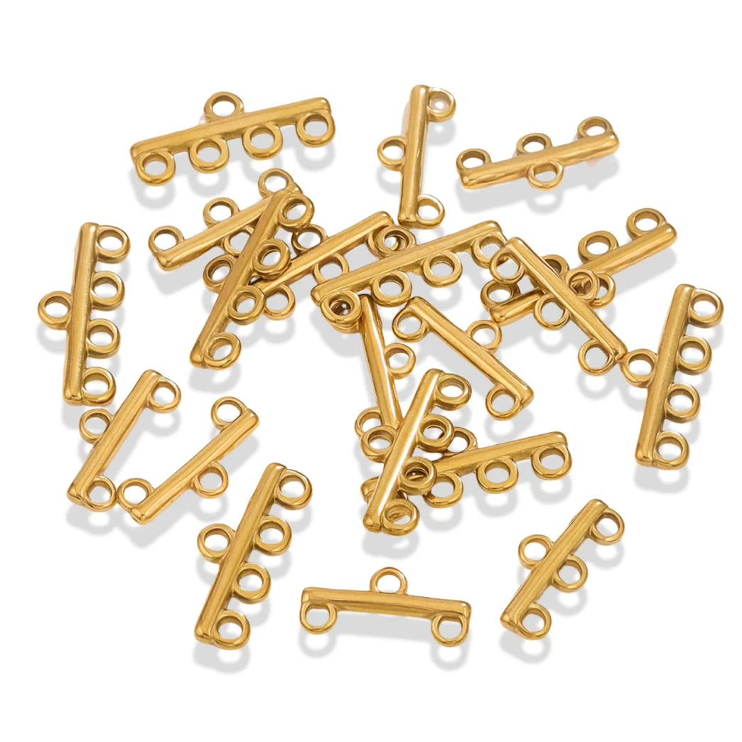 Diy Jewelry Making Stainless Steel Multistrand Porous Curved Connector Accessories Electroplated - Image 2