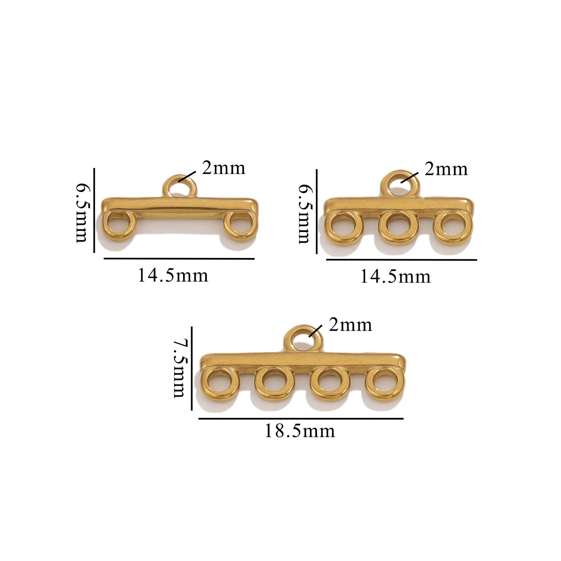 Diy Jewelry Making Stainless Steel Multistrand Porous Curved Connector Accessories Electroplated - Image 3