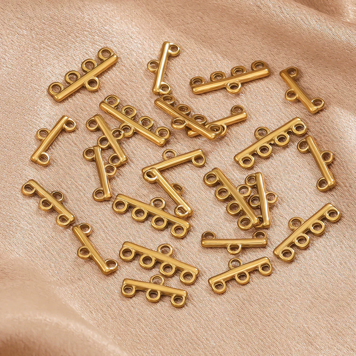 Diy Jewelry Making Stainless Steel Multistrand Porous Curved Connector Accessories Electroplated - Image 4