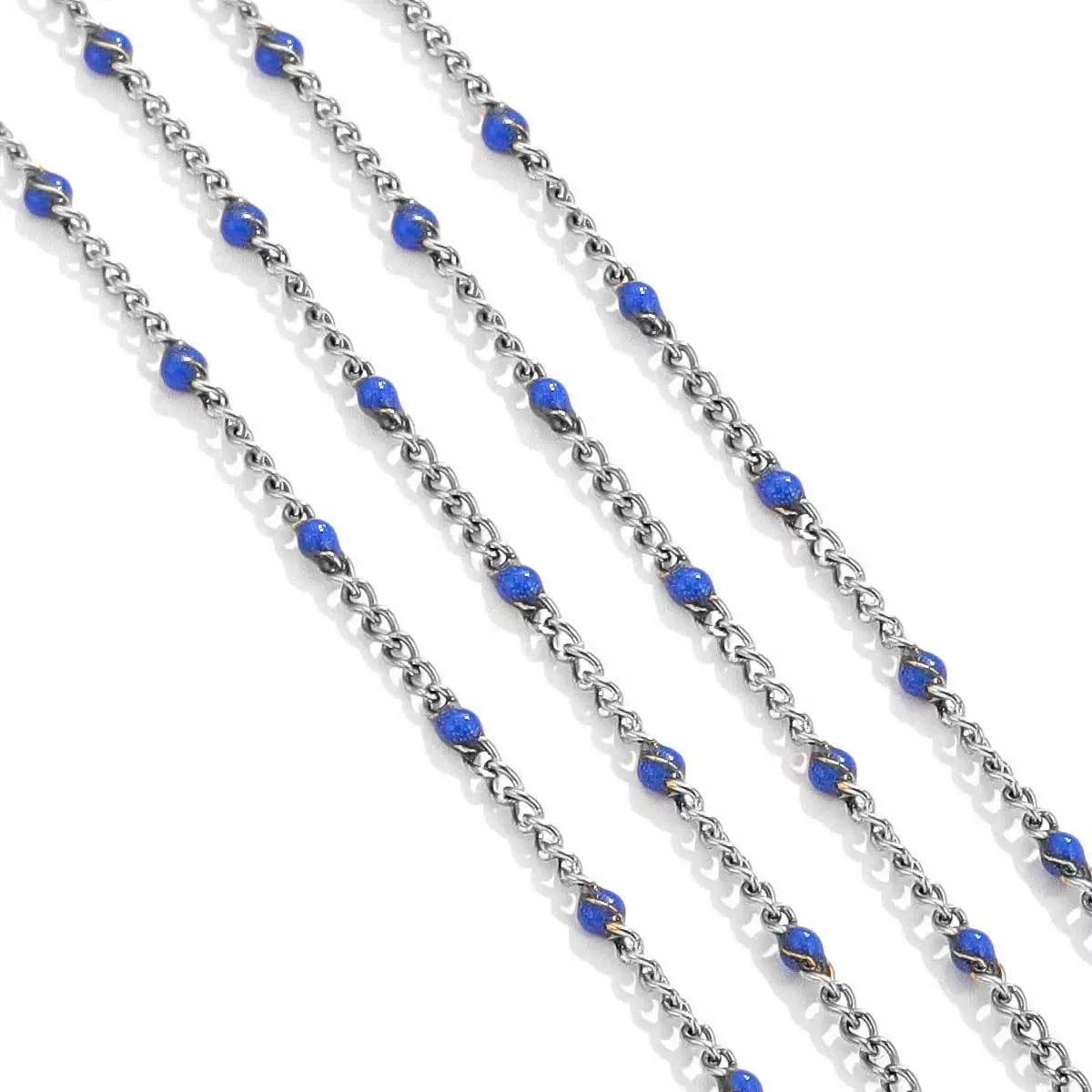Diy Jewelry Stainless Steel Bead Chain With 18K Gold Enamel Glaze Treatment Round Bead Design - Image 5