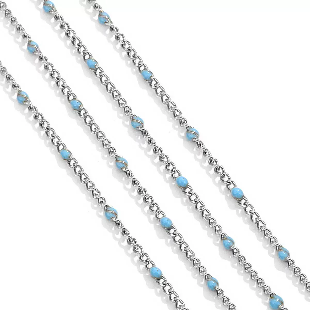 Diy Jewelry Stainless Steel Bead Chain With 18K Gold Enamel Glaze Treatment Round Bead Design - Image 8