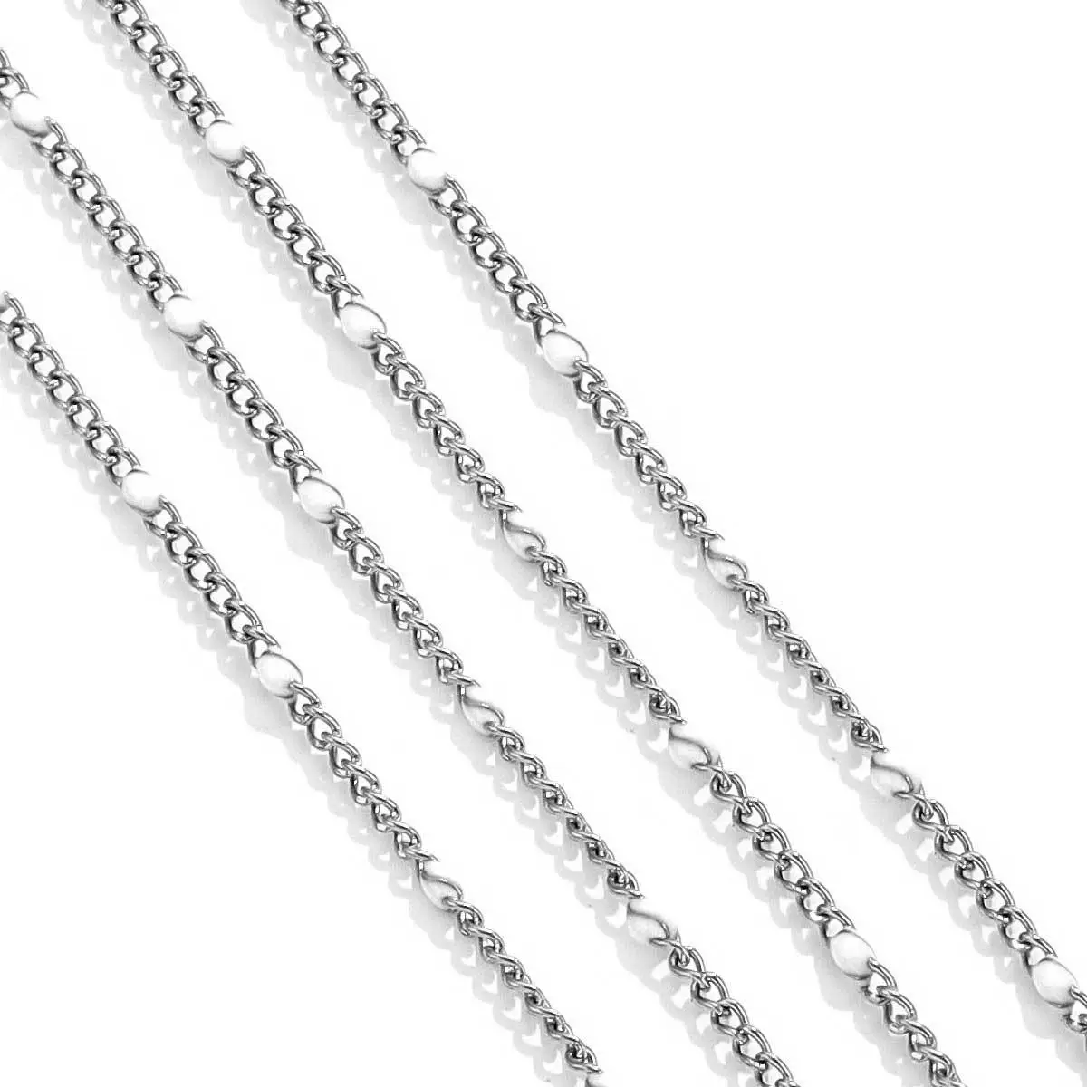 Diy Jewelry Stainless Steel Bead Chain With 18K Gold Enamel Glaze Treatment Round Bead Design - Image 9