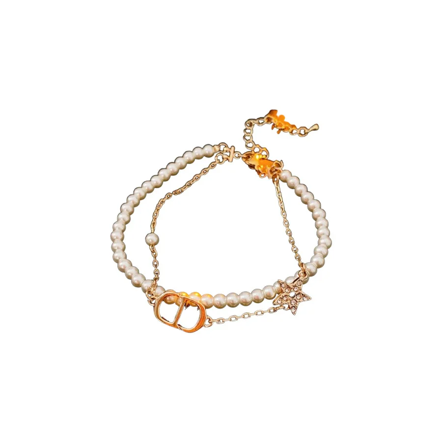 Doublelayer Imitation Pearl Jewelry Set With Stars Sun And Moon Clouds Universe Pattern Electroplated Bracelet And Necklace For Women - Image 5