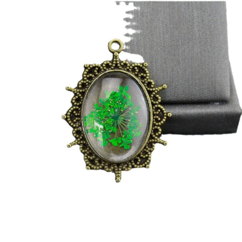 Dried Flower Necklace Glass Glaze Pu Wax Rope Geometric Literary Style - Image 5