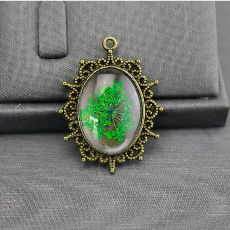 Dried Flower Necklace Glass Glaze Pu Wax Rope Geometric Literary Style - Image 6