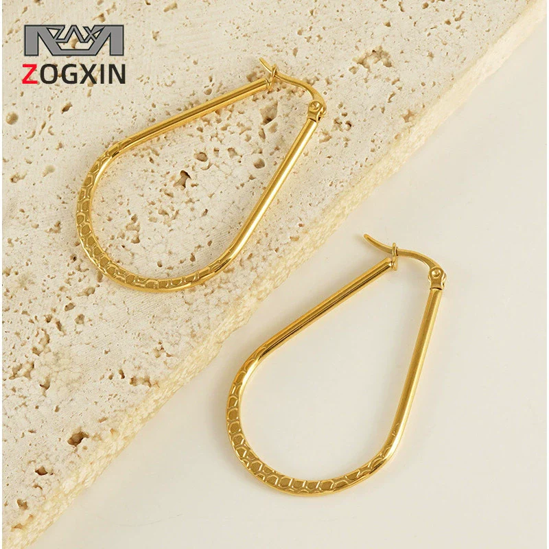 Dropshaped 316L Stainless Steel Geometric Minimalist Electroplated 18K Gold Plated Women's Earrings