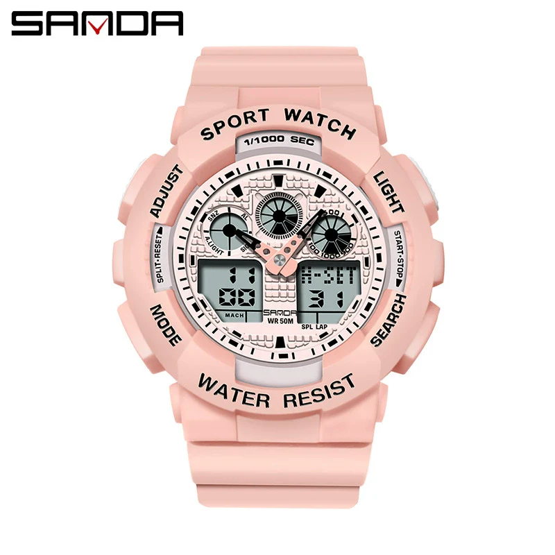 Dual Movement Electronic Resin Outdoor Leisure Sports Waterproof Round Dial Youth Watch - Image 18