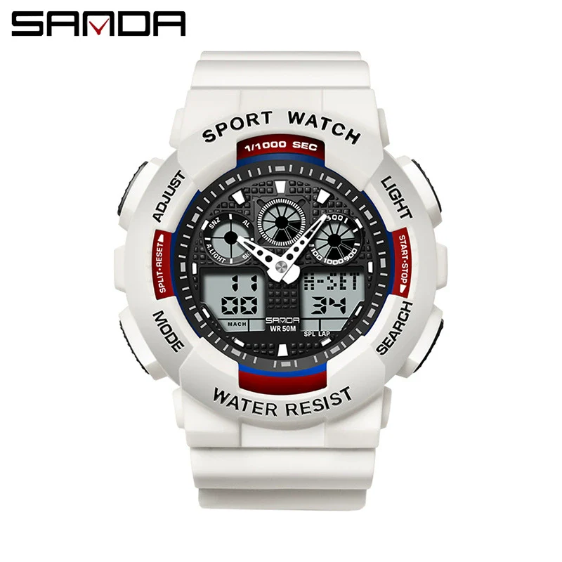 Dual Movement Electronic Resin Outdoor Leisure Sports Waterproof Round Dial Youth Watch - Image 20