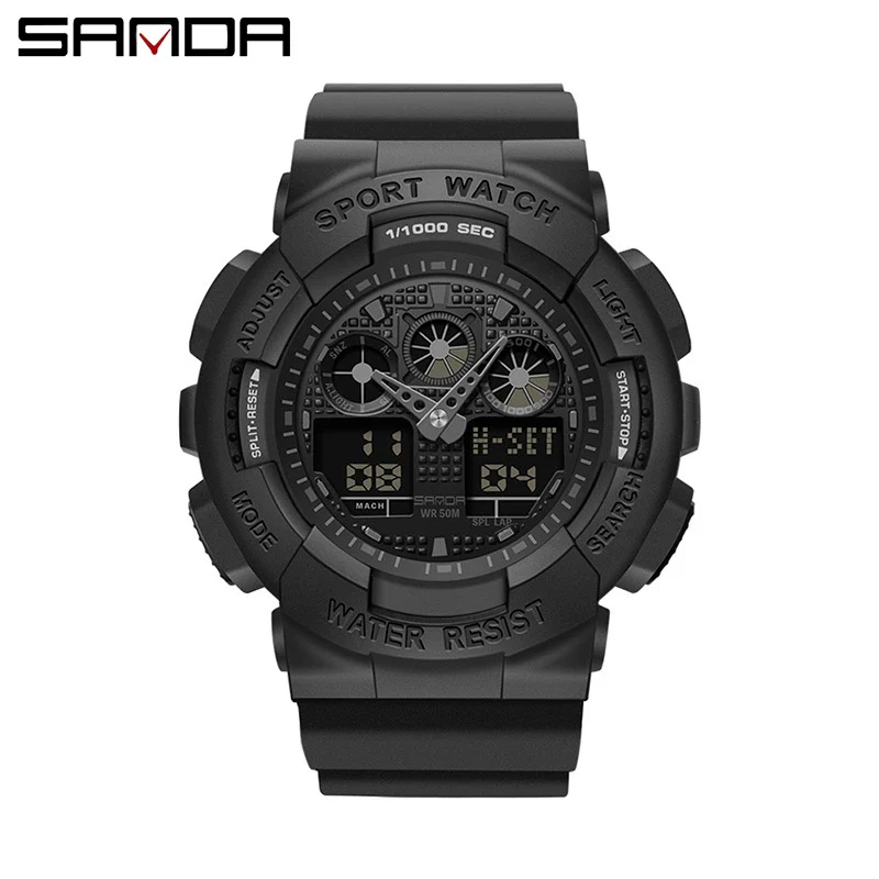 Dual Movement Electronic Resin Outdoor Leisure Sports Waterproof Round Dial Youth Watch - Image 22