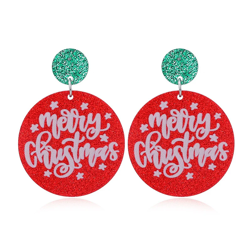 Earrings Acrylic Geometric Christmas Hat Rainbow Christmas Tree Stylish Design For Women - Image 5