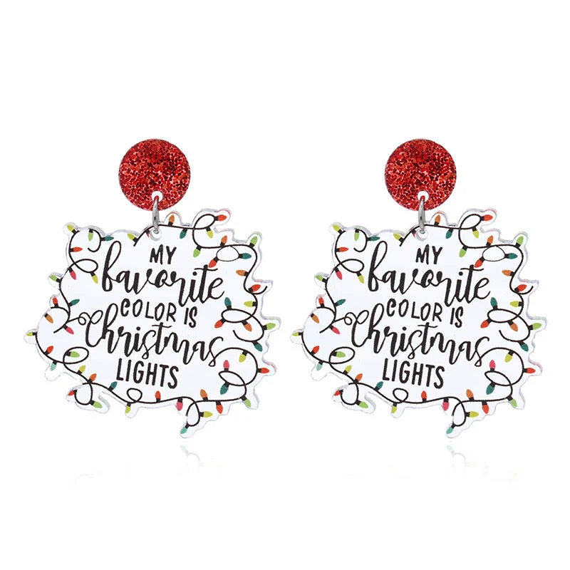 Earrings Acrylic Geometric Christmas Hat Rainbow Christmas Tree Stylish Design For Women - Image 6