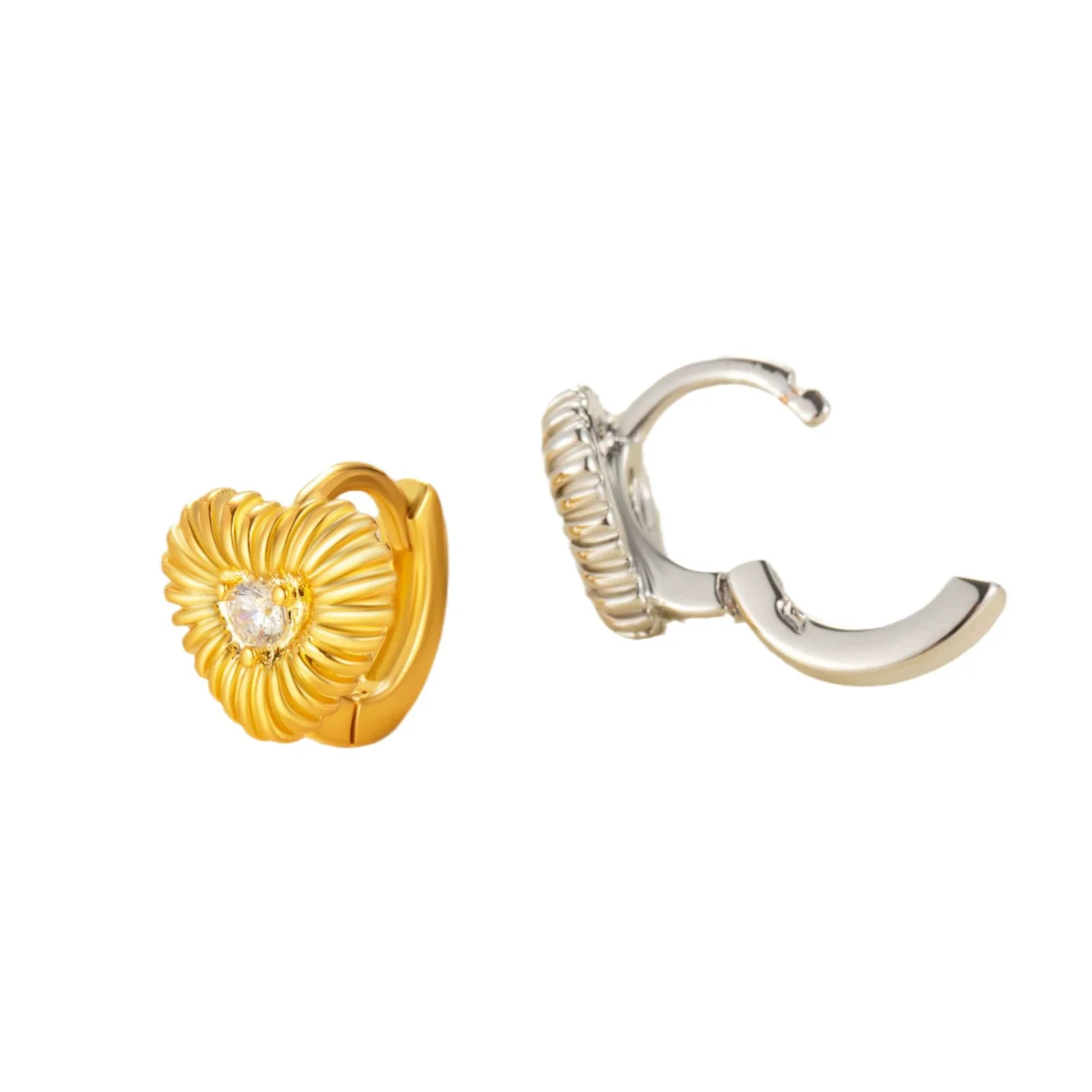 Earrings Copper Heart Bow Inlaid Zircon Fresh Sweet Cool Girl Style - Image 5