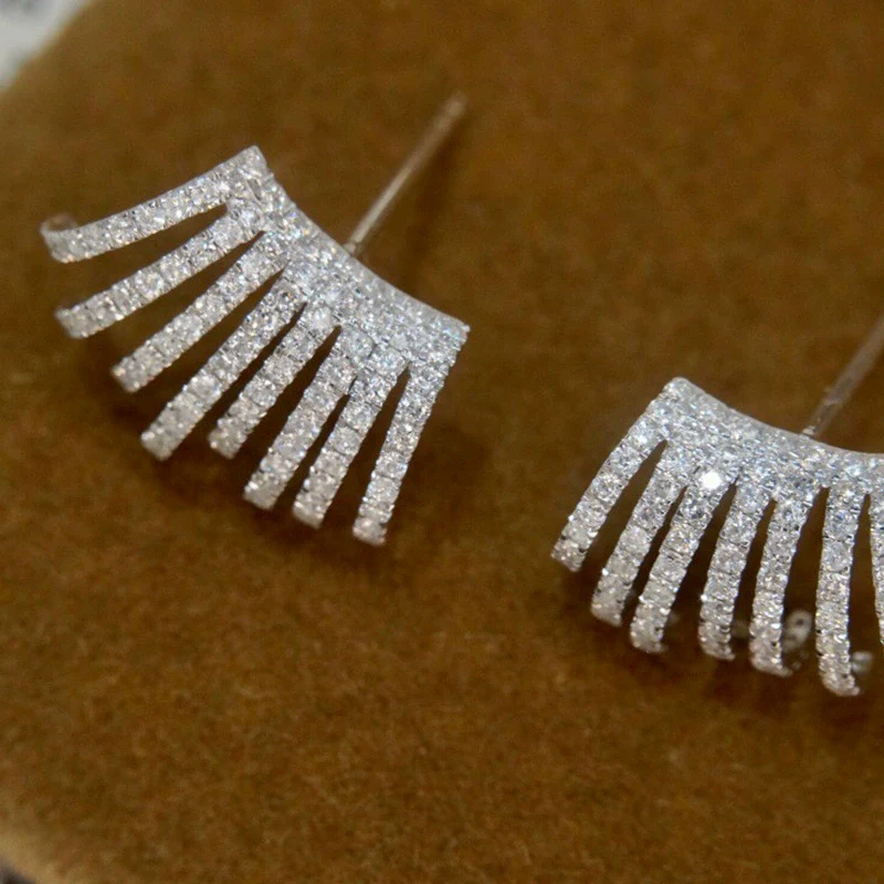 Earrings Copper Zircon Geometric Style - Image 2