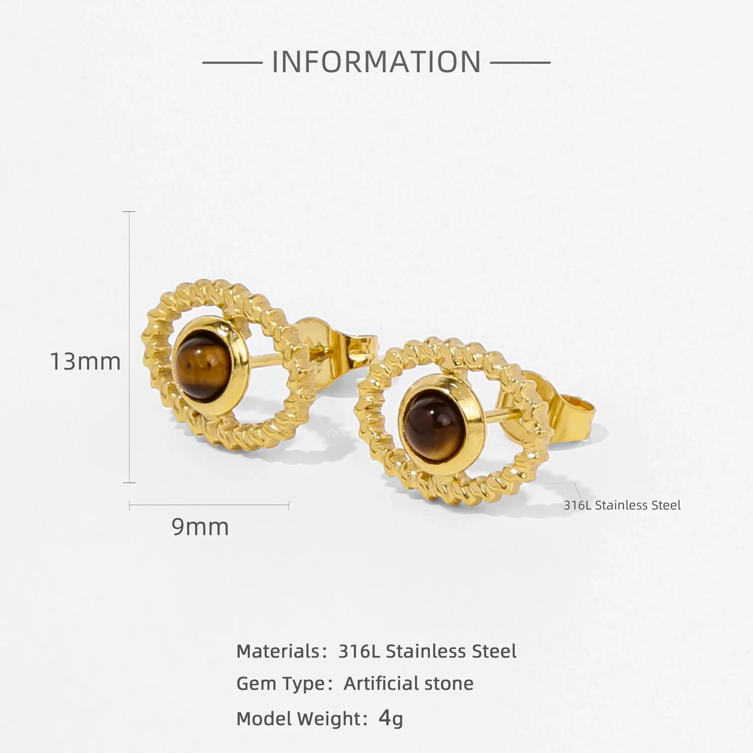 Earrings Mixed Material Inlaid Ruby Geometric Flower Electroplated For Women - Image 16