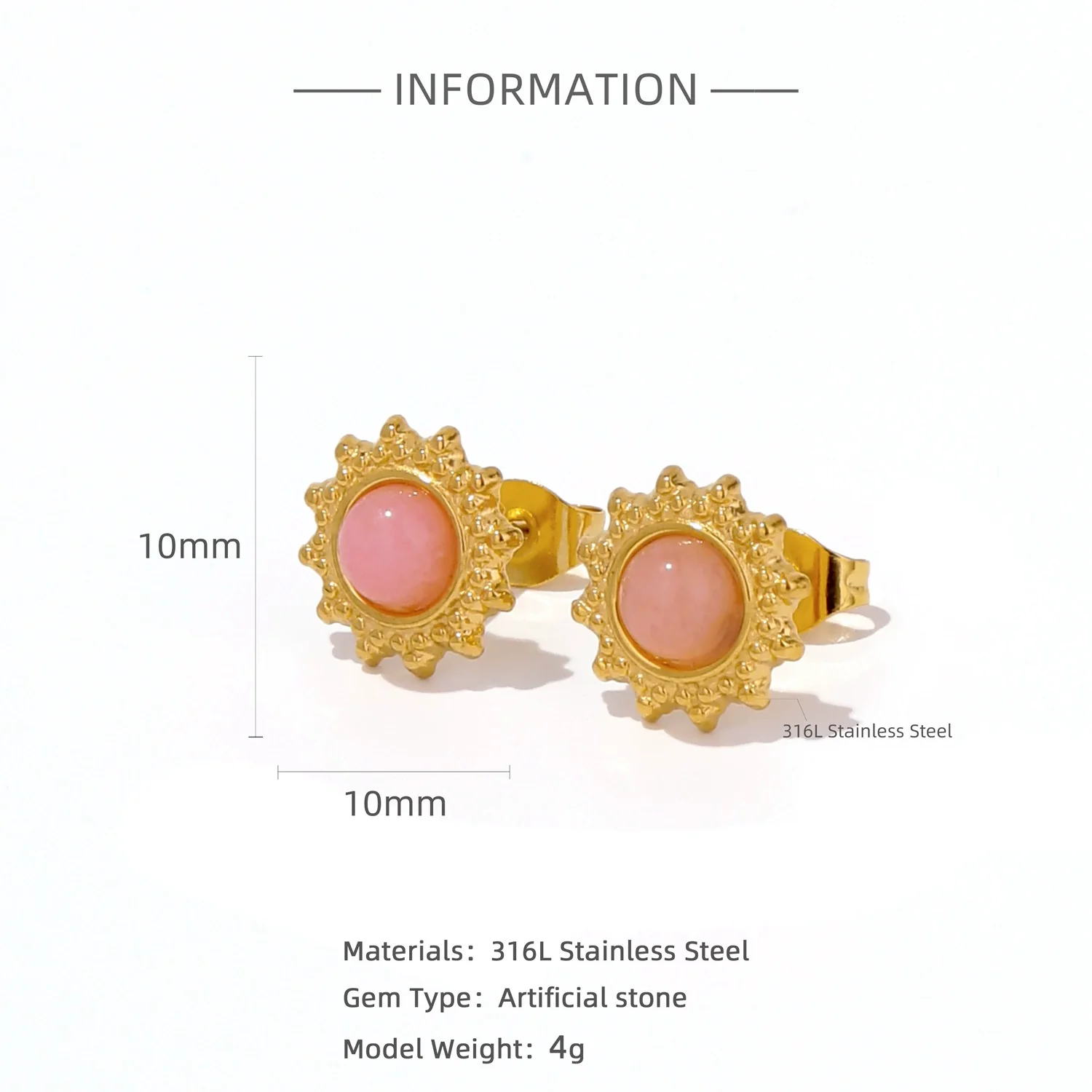 Earrings Mixed Material Inlaid Ruby Geometric Flower Electroplated For Women - Image 20