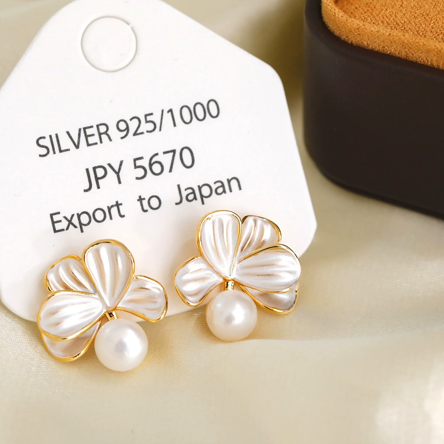 Earrings Natural Freshwater Pearl Copper Geometric Electroplating For Women - Image 2