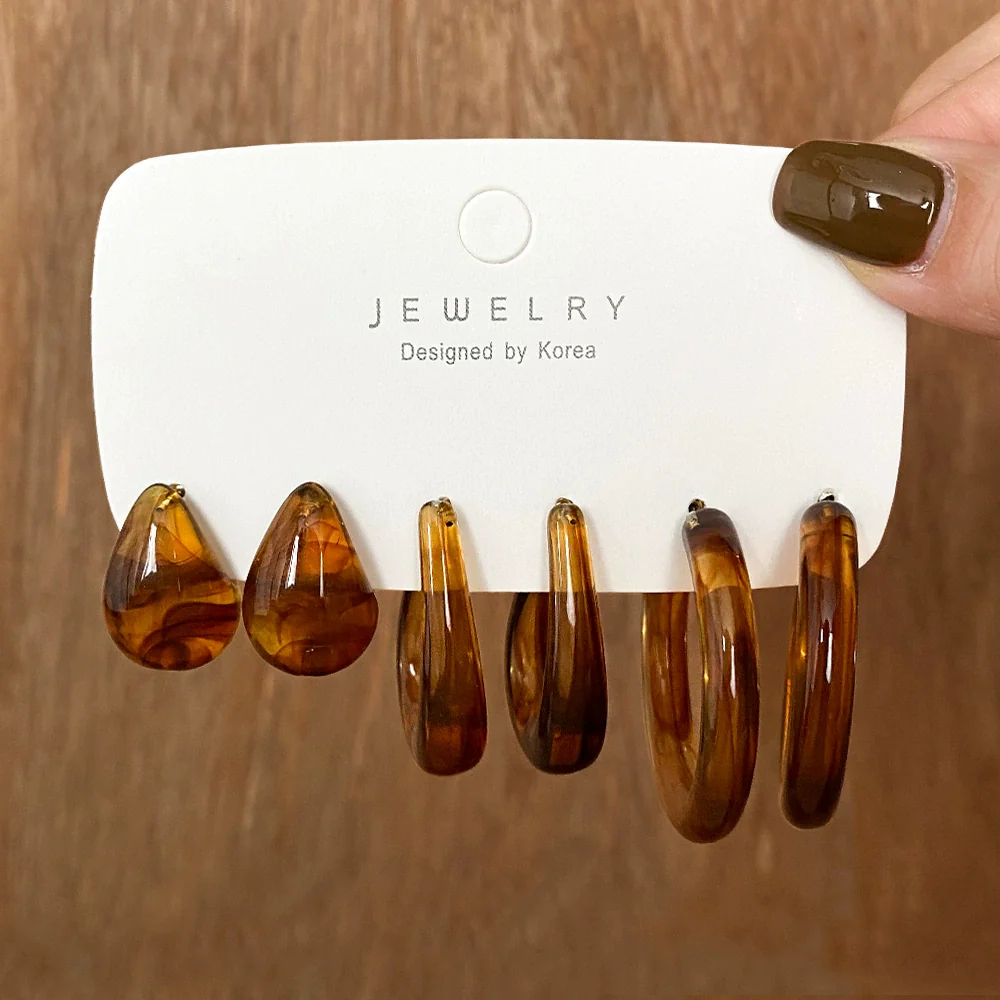 Earrings Set Mixed Material Alloy Cartoon Style With Letter Design And Oil Treatment - Image 16
