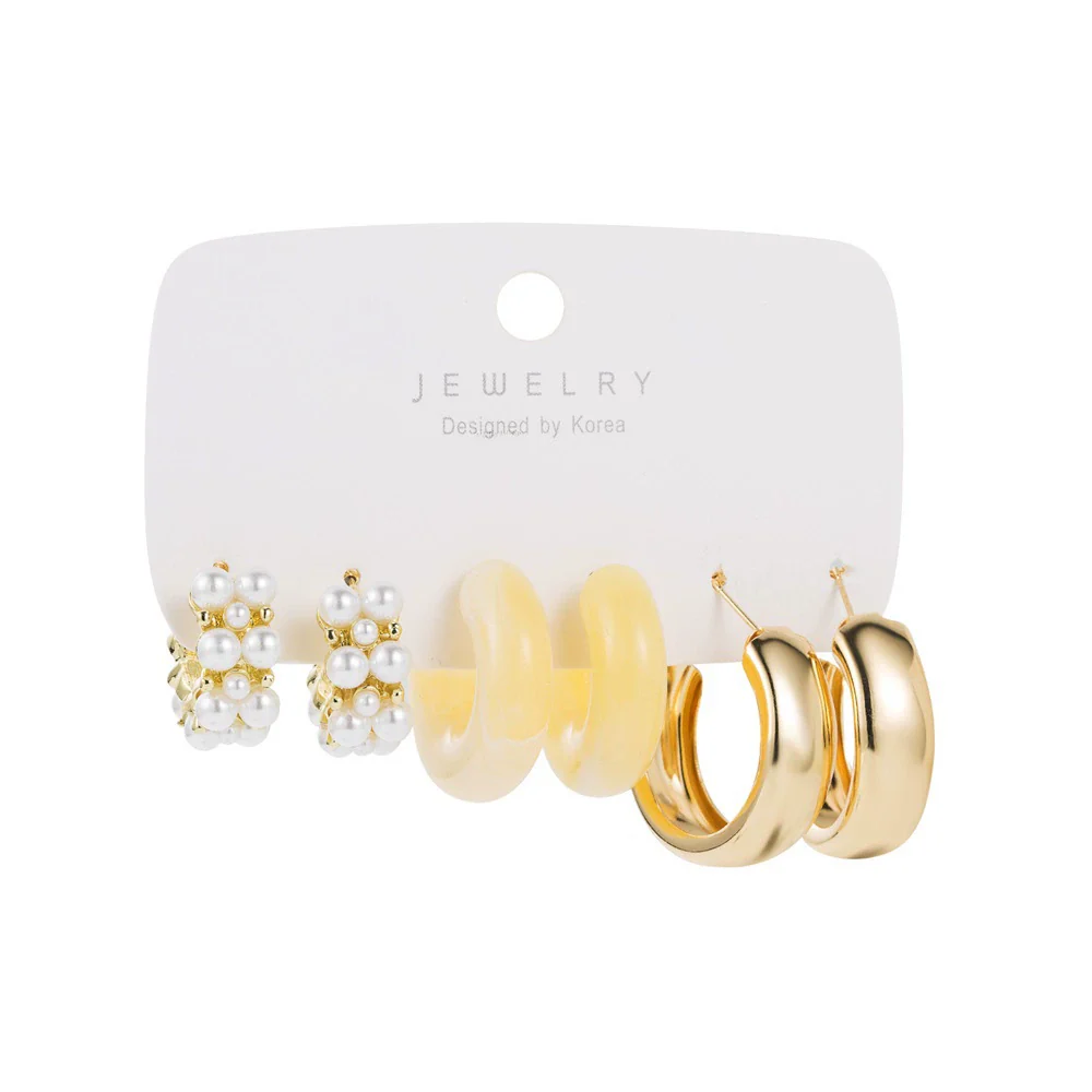 Earrings Set Mixed Material Alloy Cartoon Style With Letter Design And Oil Treatment - Image 24