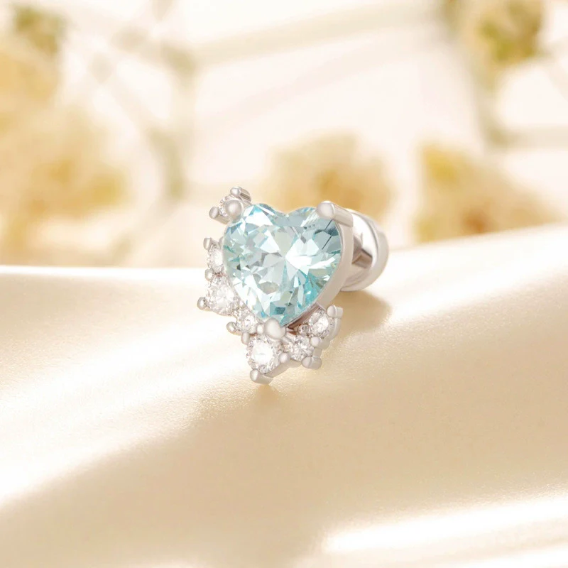Earrings Titanium Steel Copper Heart Shape Microinlaid Zircon With Diamonds Sweet Cute Advanced Sense For Women - Image 7