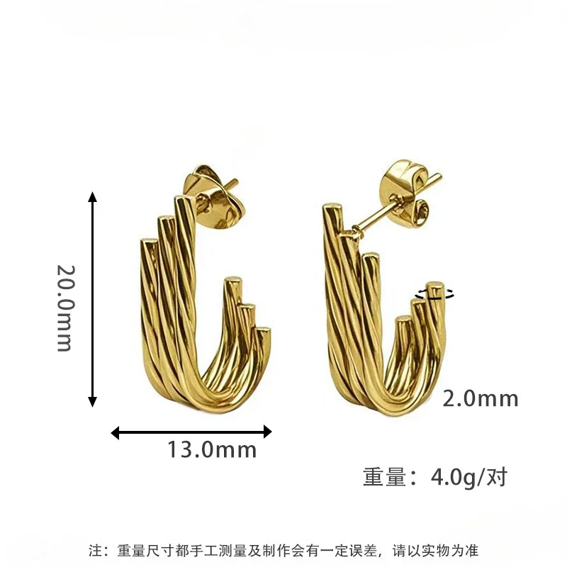 Earrings Titanium Steel Geometric Ushaped Polishing Light Luxury Highend Personality Ear Jewelry - Image 7