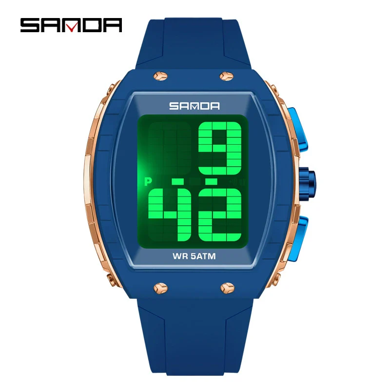 Electronic Watch For The Elderly Blind Multifunction Voice Time Waterproof Silicone Strap Abs Case Highend Style Barrel Shape - Image 10
