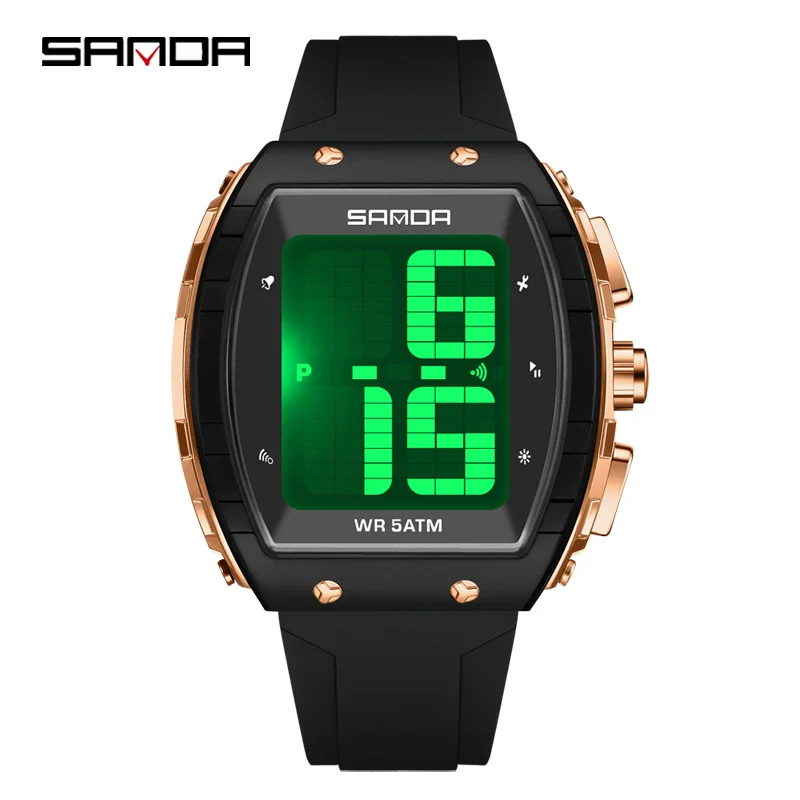 Electronic Watch For The Elderly Blind Multifunction Voice Time Waterproof Silicone Strap Abs Case Highend Style Barrel Shape - Image 3