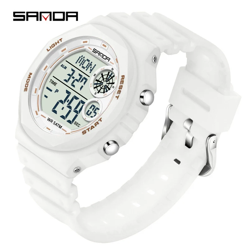 Electronic Watch Multifunction Alarm Clock Student Youth Swimming Waterproof Sports Watch Minimalist Style Round Dial Abs Case Acrylic Mirror Tpu Strap - Image 7
