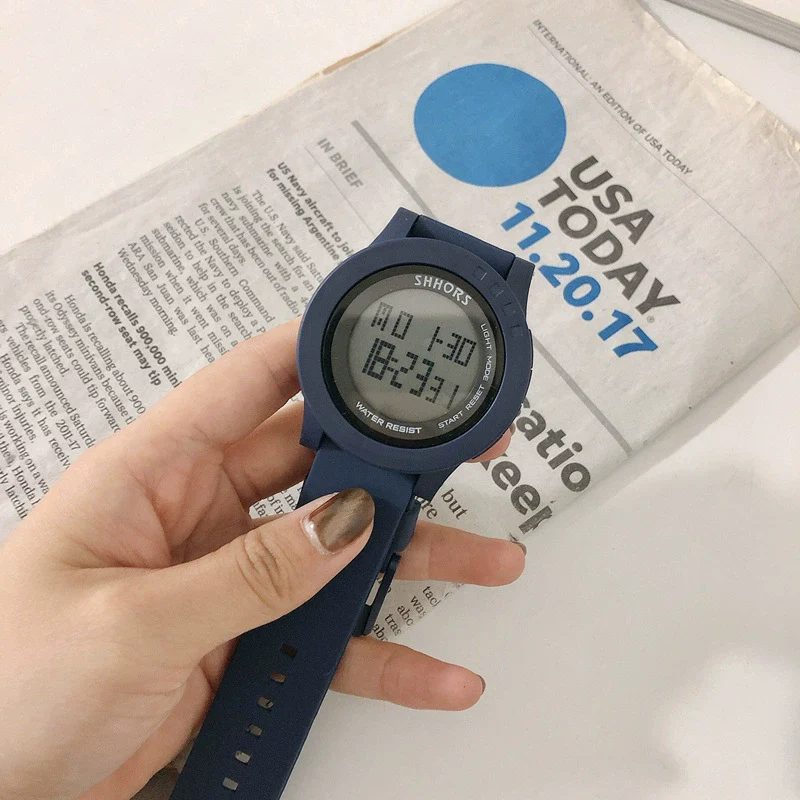 Electronic Watch Plastic Case Silicone Strap For Teenagers Simple Trend Luminous Multifunctional - Image 7