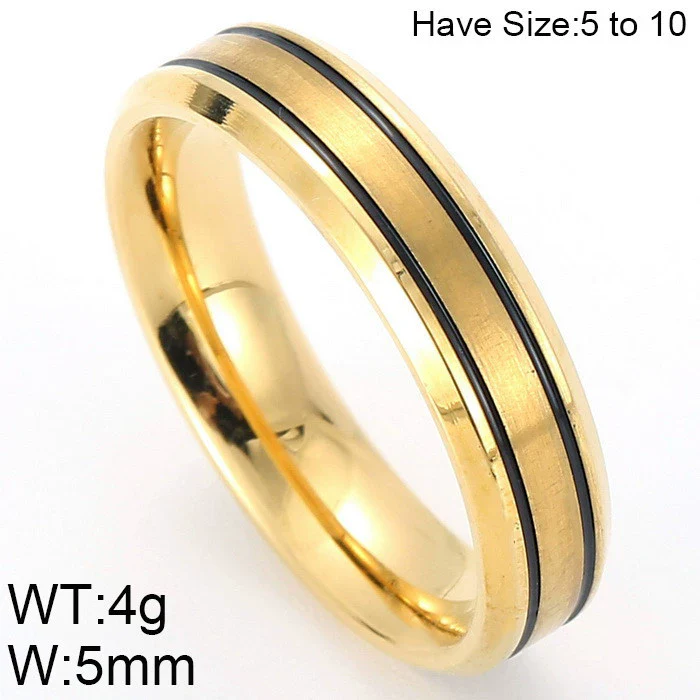 Electroplated Titanium Steel Geometric Ring For Couples - Image 7