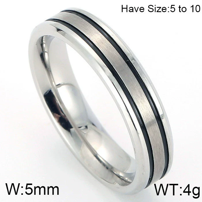 Electroplated Titanium Steel Geometric Ring For Couples - Image 9