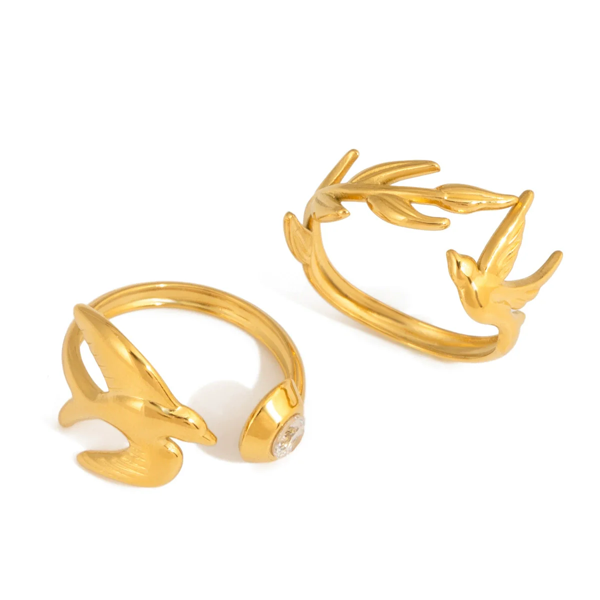 Elegant Light Luxury Animal Shaped Electroplated Stainless Steel Ring Jewelry For Women - Image 5
