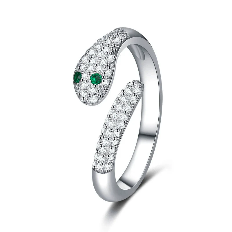 Exaggerated Design Luxury Zircon S925 Sterling Silver Geometric Open Ring For All Gender - Image 5