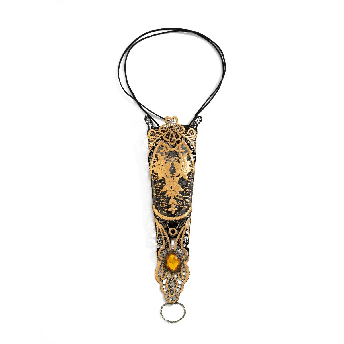 Exaggerated Handmade Alloy Pendant Ribbon Fabric Necklace With Flower Animal Zodiac Geometric Pattern For Women - Image 4