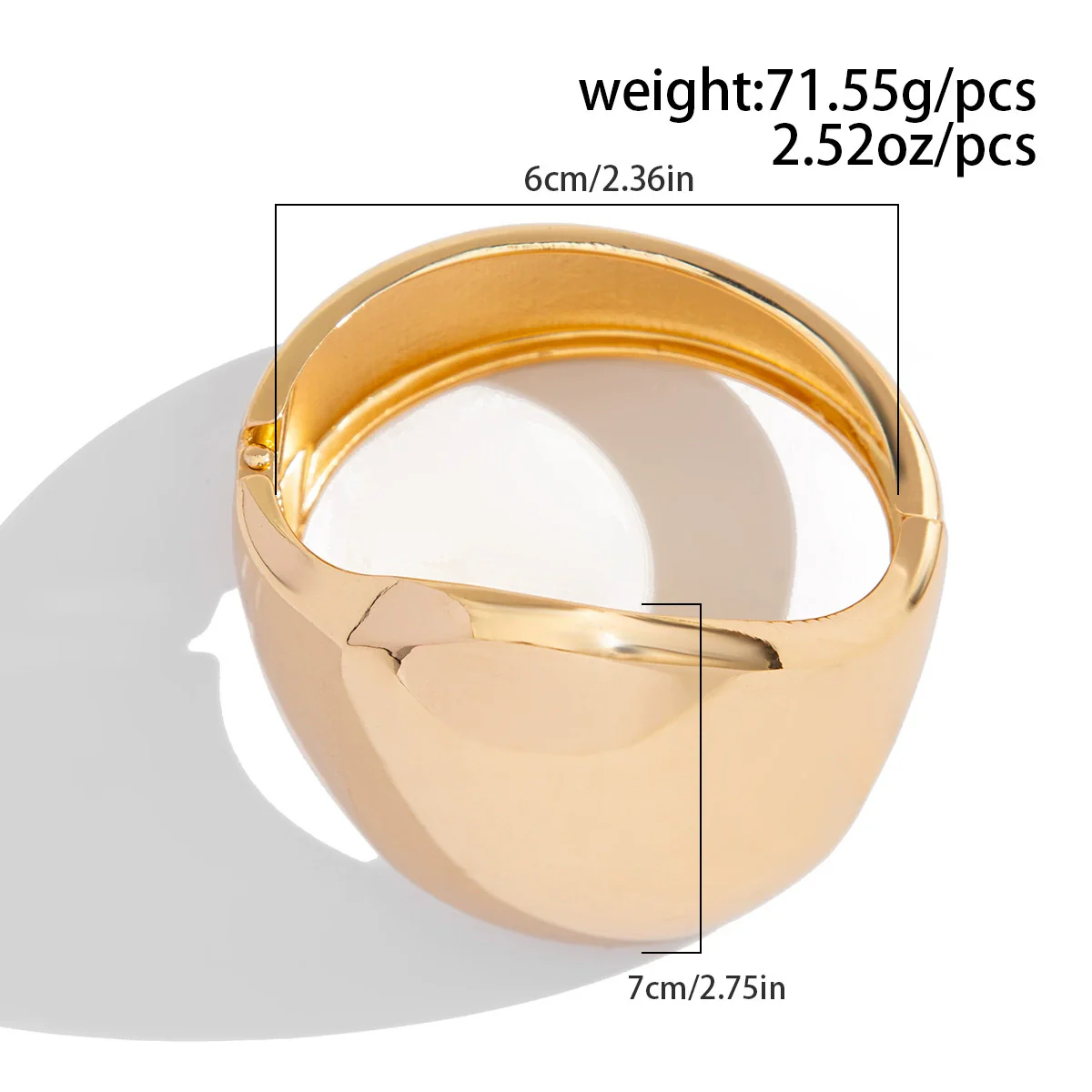 Exaggerated Metal Irregular Smooth Spring Electroplated Bracelet For Women - Image 6