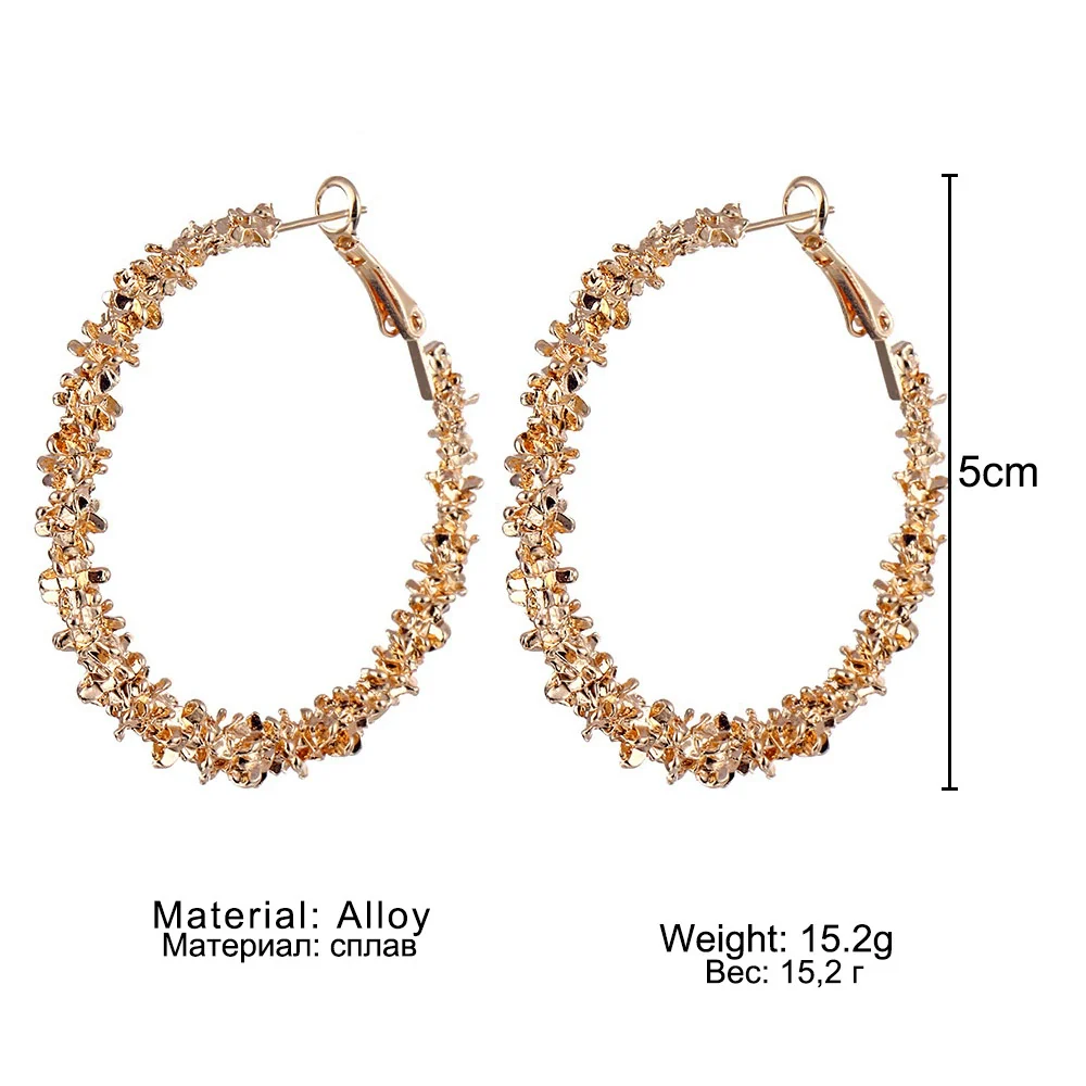 Exaggerated Personality Irregular Thorn Shape Large Circle Crystal Alloy Microinlay Geometric Earrings - Image 5