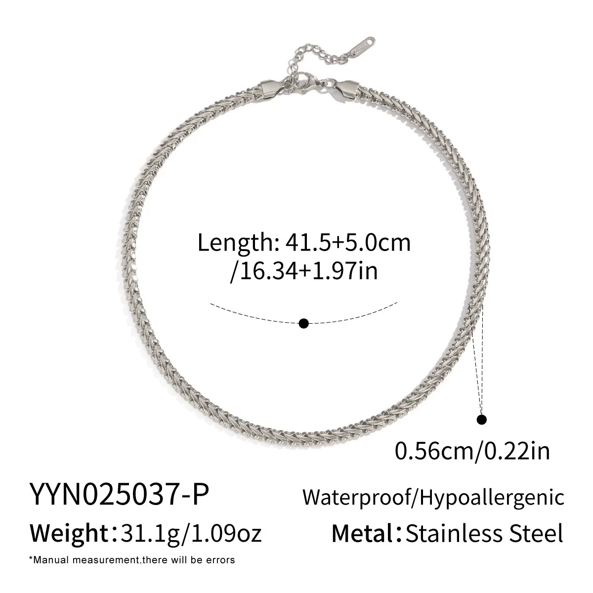 Exaggerated Stylish Geometric Snake Bone Whip Stainless Steel 18K Real Gold Plated Thick Chain Necklace For Women - Image 7