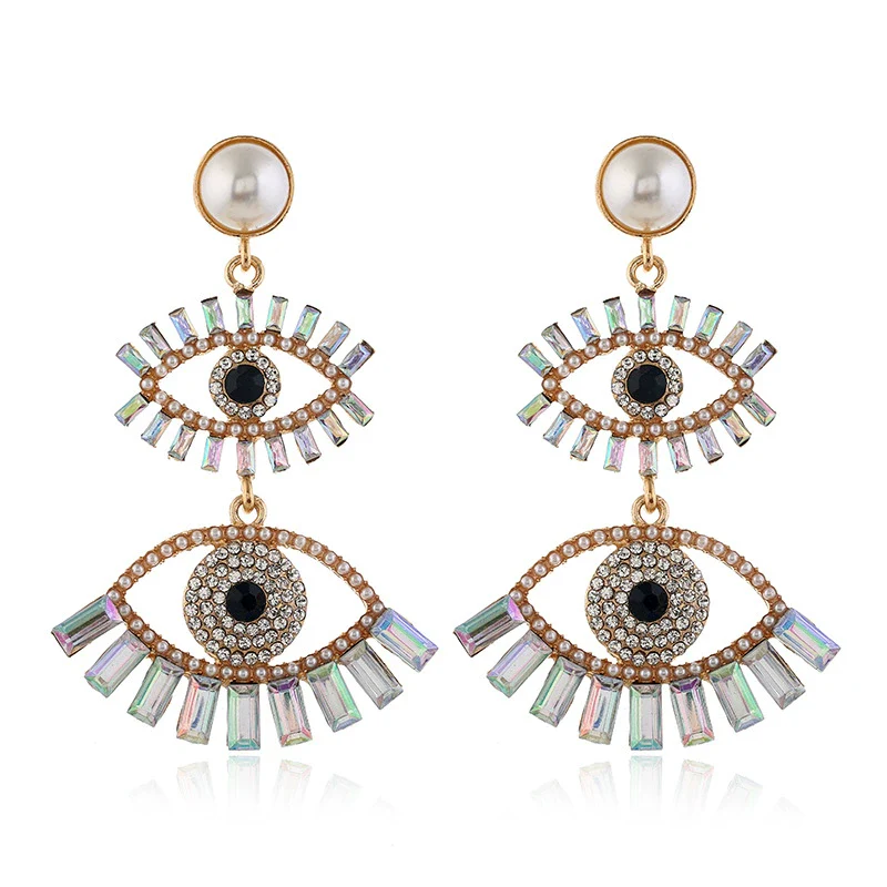 Exaggerated Women's Vintage Earrings Alloy With Diamond Design - Image 6