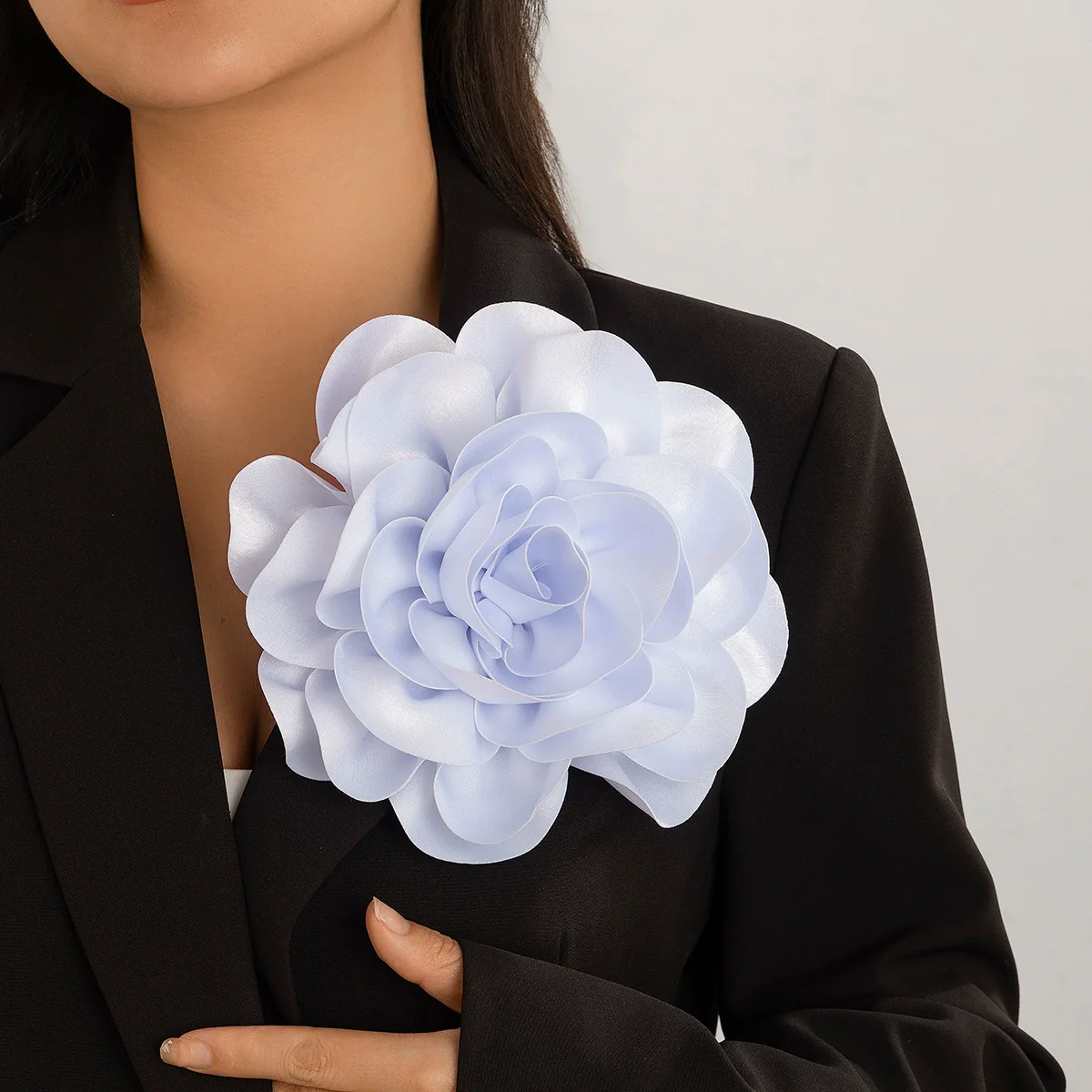 Fabric Exaggerated Big Flower Handmade Dualuse Brooch