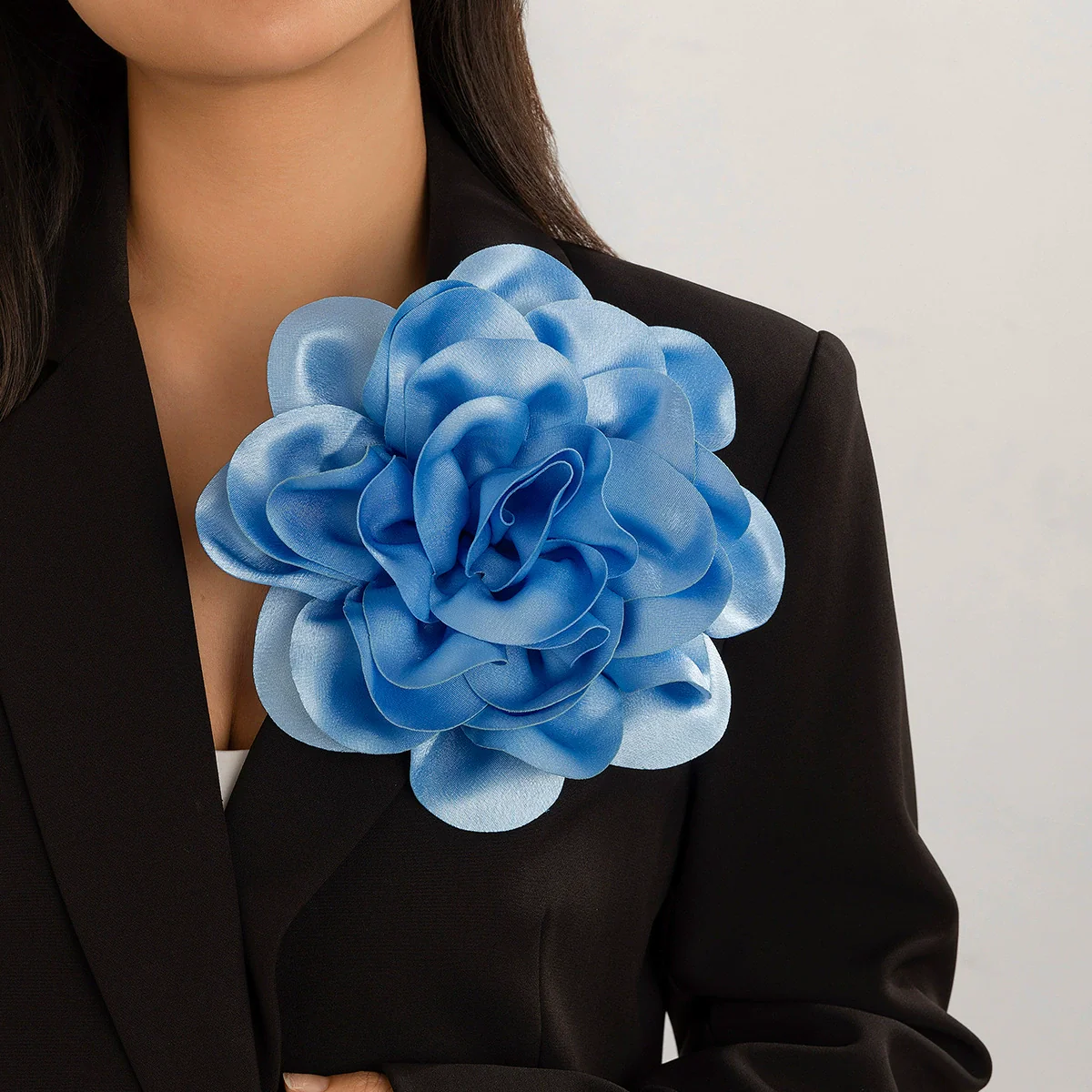 Fabric Exaggerated Big Flower Handmade Dualuse Brooch - Image 8