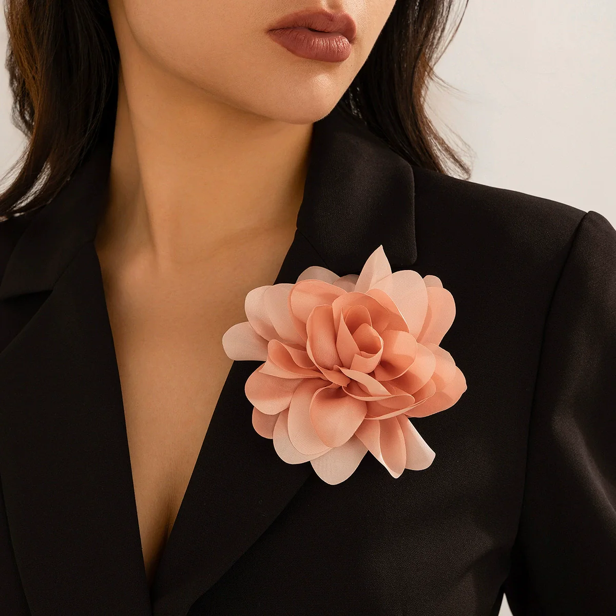 Fabric Flower Handmade Brooch And Duck Bill Clip For Women - Image 2