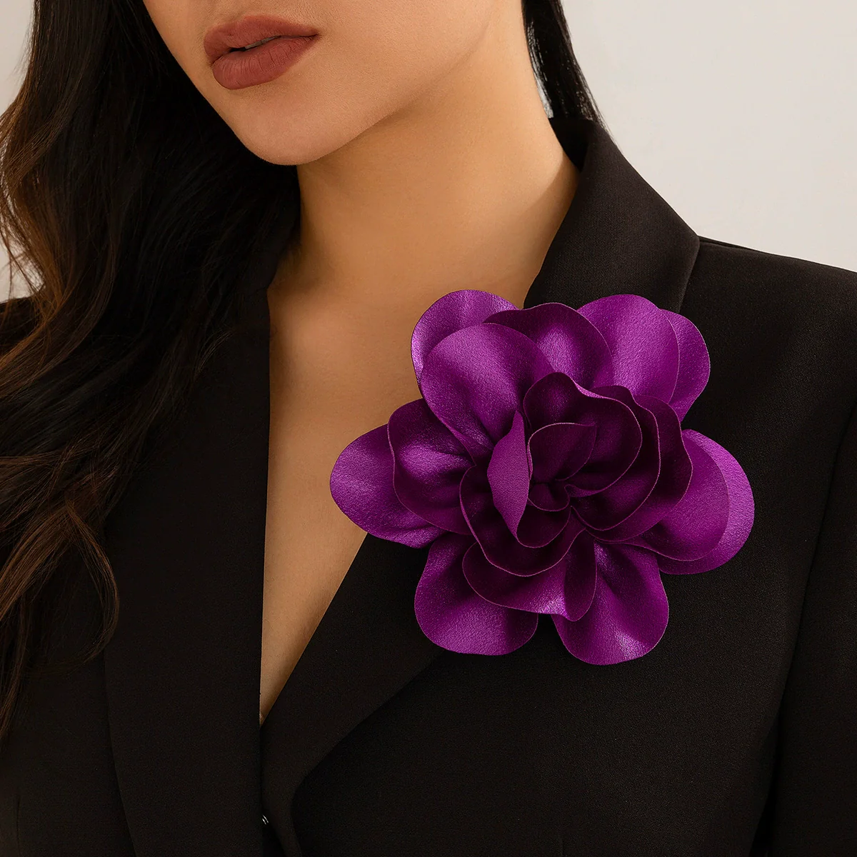 Fabric Flower Handmade Brooch And Duck Bill Clip For Women - Image 3