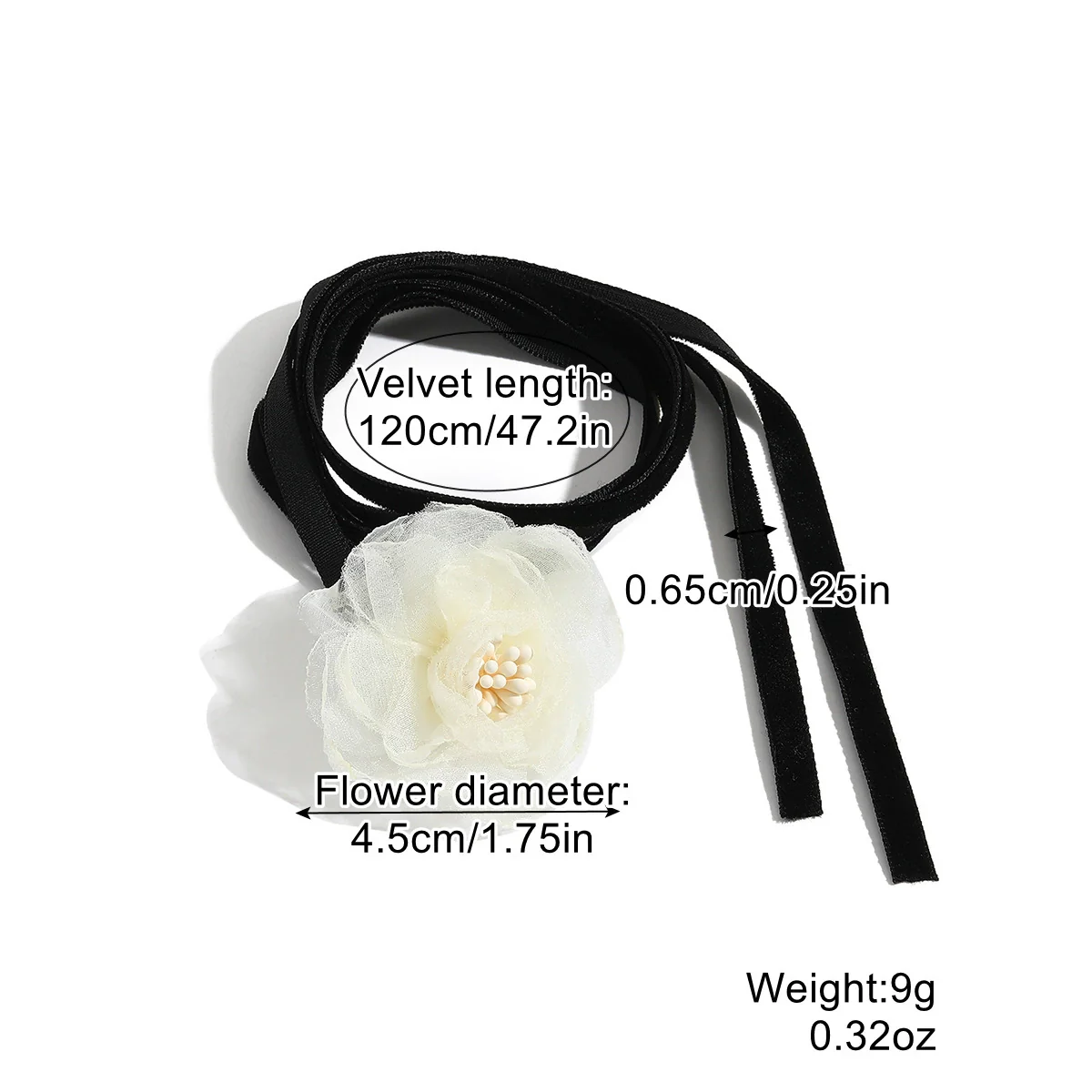 Fabric Flower Lace Ghost Flower Necklace With Geometric Design For Women - Image 14